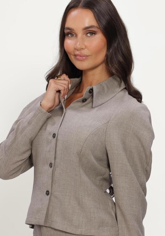 RUBY TUESDAY Dames Blouses Ciriss Fitted Balloon Sleeve Blouse Taupe - Foto 3