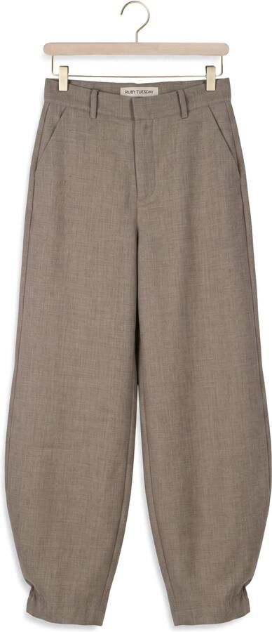 RUBY TUESDAY Dames Broeken Clendis Tappered Button Detail Pants Taupe - Foto 4