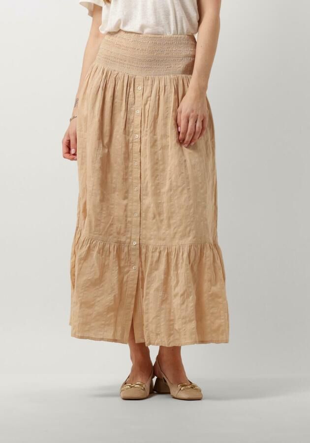 RUBY TUESDAY Dames Rokken Sali Long Skirt With Smock Waistband And Full Placket Zand - Foto 4