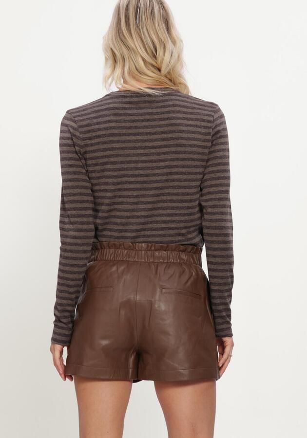 RUBY TUESDAY Dames Tops & T-shirts Cibris Longsleeves Striped Tee Bruin - Foto 2