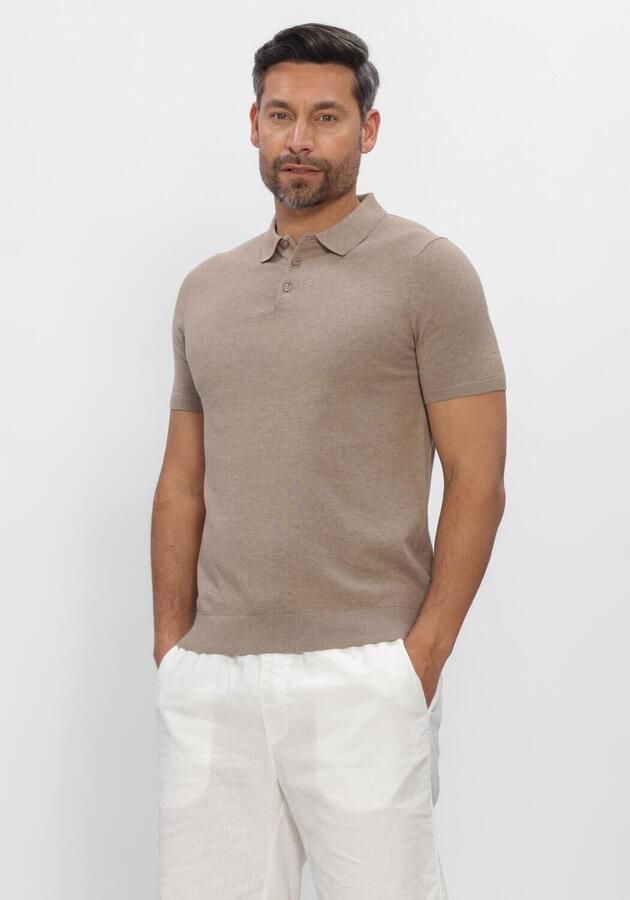 Saint Steve regular polo gebreid CHRIS lichtbruin