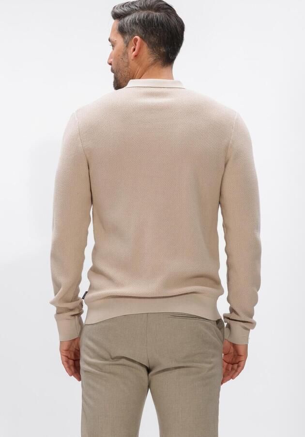Saint Steve regular polo met ingebreid patroon GUNTHER beige - Foto 2