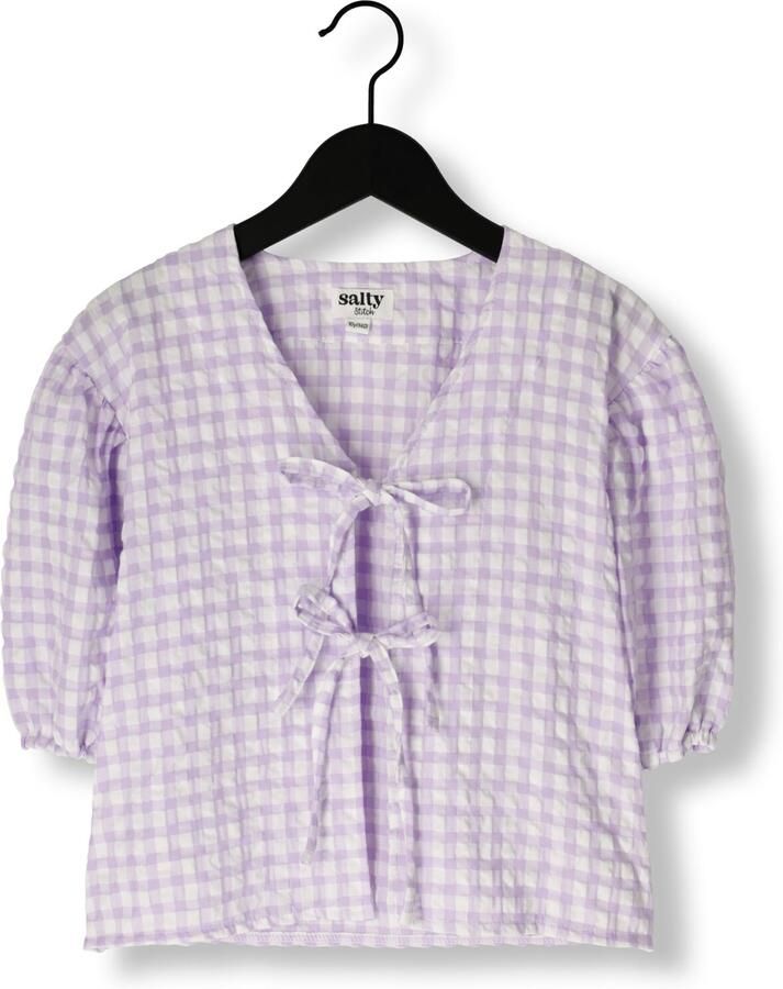 Salty Stitch Meisjes Blouses Gingham Blouse Lila - Foto 3