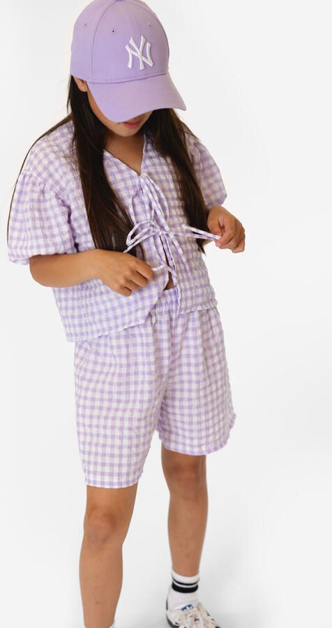 Salty Stitch Meisjes Blouses Gingham Blouse Lila - Foto 2