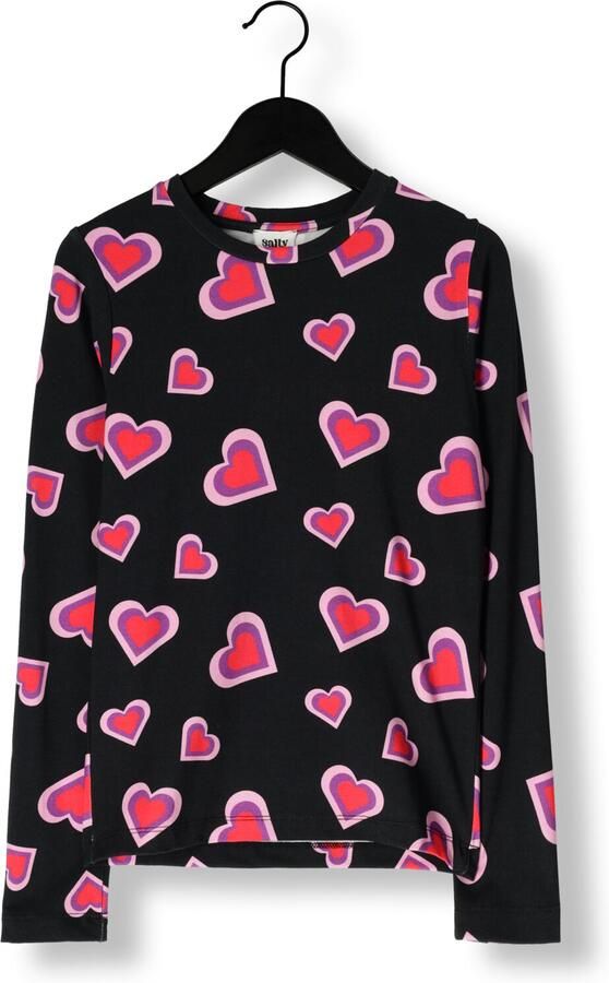 SALTY STITCH Meisjes Tops & T-shirts Hearts Long Sleeve Zwart