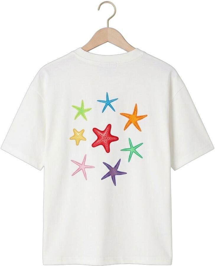 SALTY STITCH Meisjes Tops & T-shirts Salty Seastar Tee Gebroken Wit - Foto 2