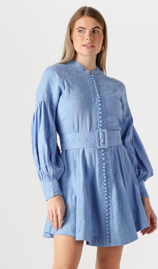 SCARLETT POPPIES Dames Jurken Berite Short Dress Lichtblauw