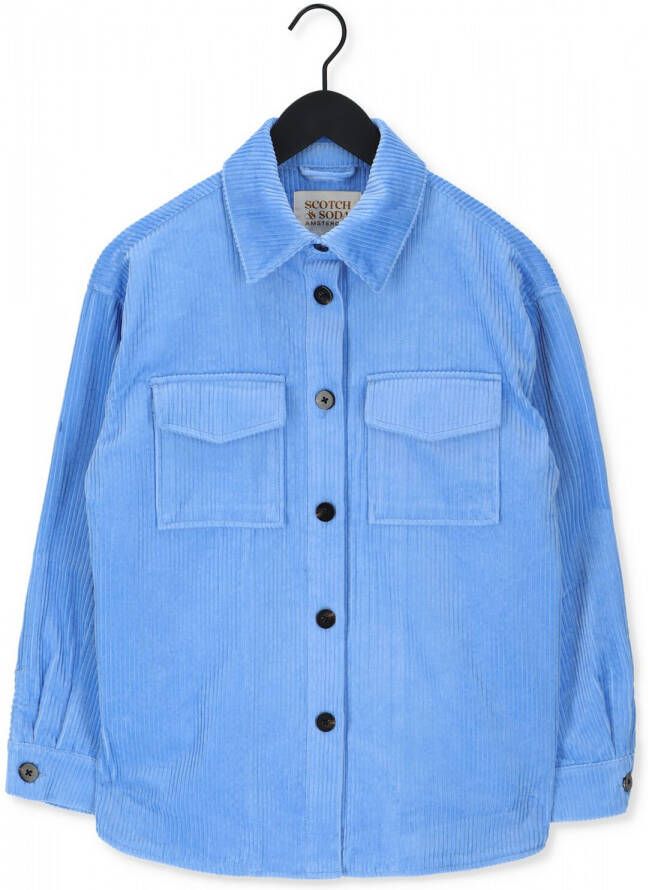 Scotch & Soda Blauwe Blouse Relaxed Fit Organic Cotton Cor