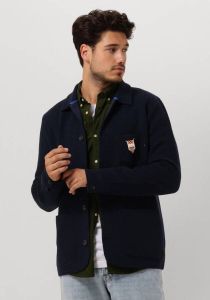 Scotch & Soda Blauwe Jack Wool-blend Knitted Worker Jacket
