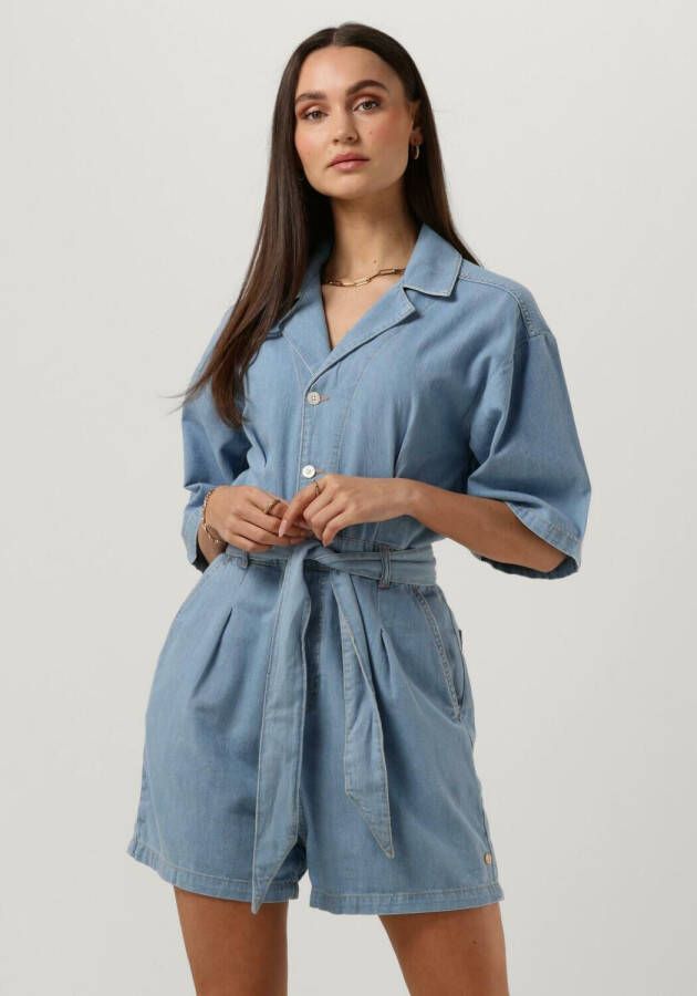 Scotch & Soda Blauwe Jumpsuit Worked Out Denim Jumpsuit Free Thinker