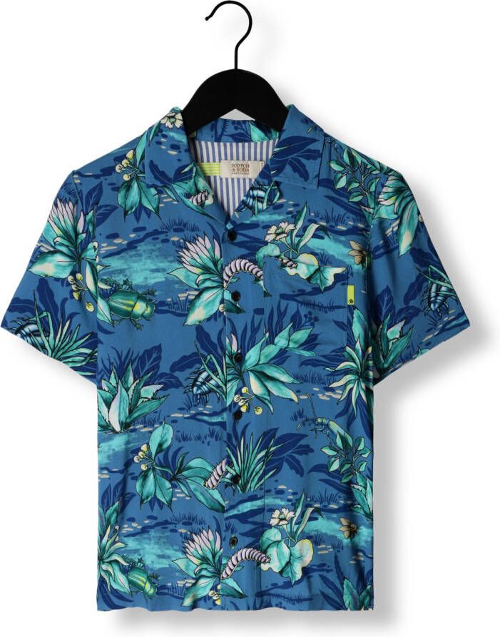 SCOTCH & SODA Jongens Polo's & T-shirts All Over Printed Short Sleeve Shirt Blauw