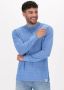 SCOTCH & SODA Heren Truien & Vesten Lightweight Linen-blend Melange Crewneck Pullover Blauw - Thumbnail 1