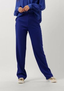 Scotch & Soda high waist straight fit pantalon Hailey High-rise straight leg trousers van gerecycled polyester kobalt blauw