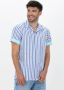 SCOTCH & SODA Heren Overhemden Lightweight Structured Shortsleeve Shirt In Organic Cotton Blauw wit Gestreept - Thumbnail 1