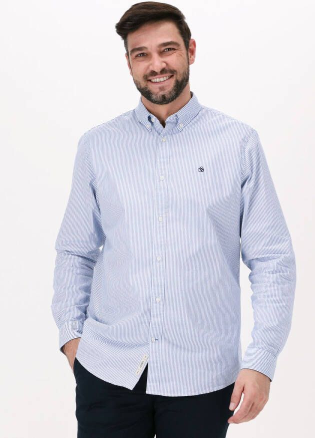 Scotch & Soda gestreept regular fit overhemd met biologisch katoen lichtblauw