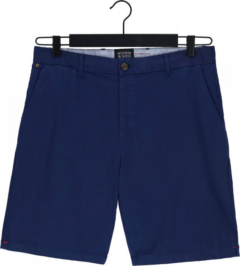Scotch & Soda Donkerblauwe Korte Broek Stuart Garment-dyed Pima Cotton-blend Short