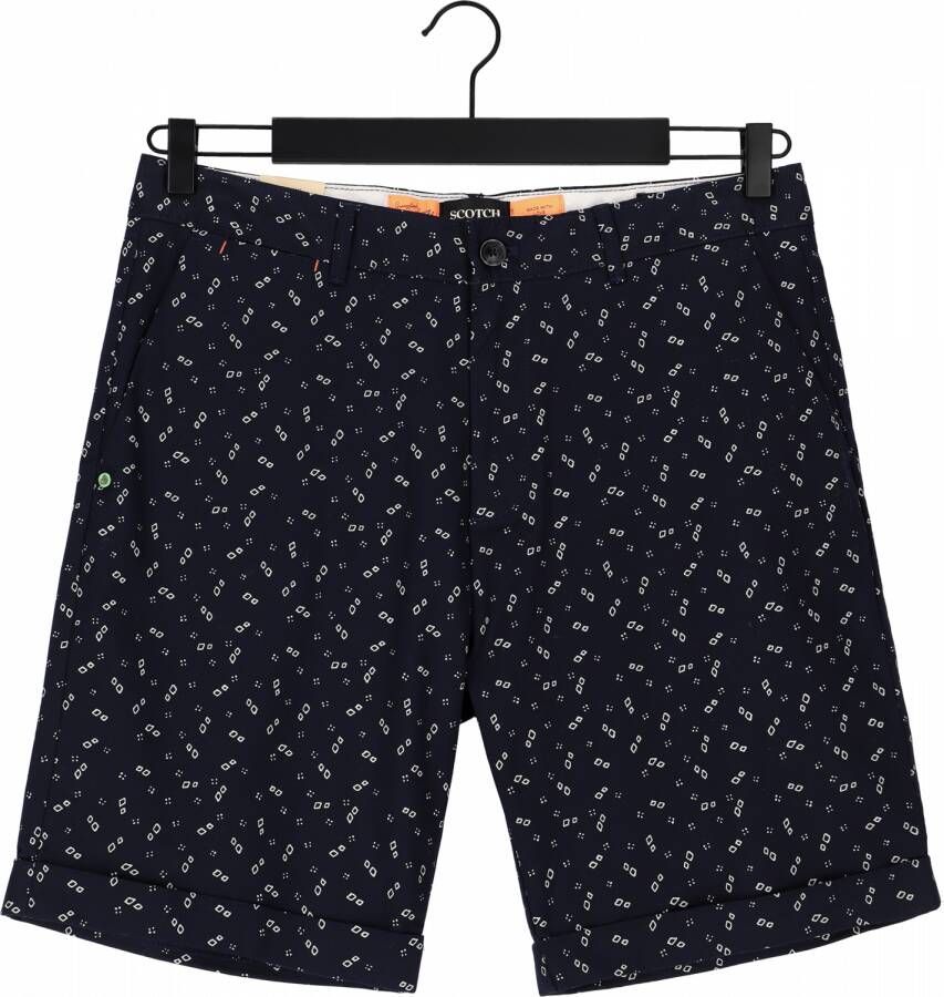 SCOTCH & SODA Heren Broeken Stuart Printed Pima Cotton Short Donkerblauw