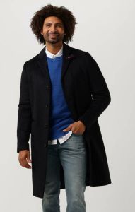 Scotch & Soda Donkerblauwe Mantel Classic Wool-blend Overcoat