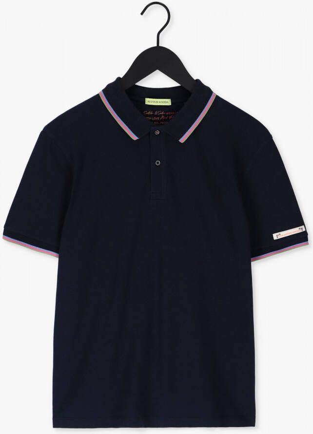 Scotch & Soda Donkerblauwe Polo Pique Polo With Tipping