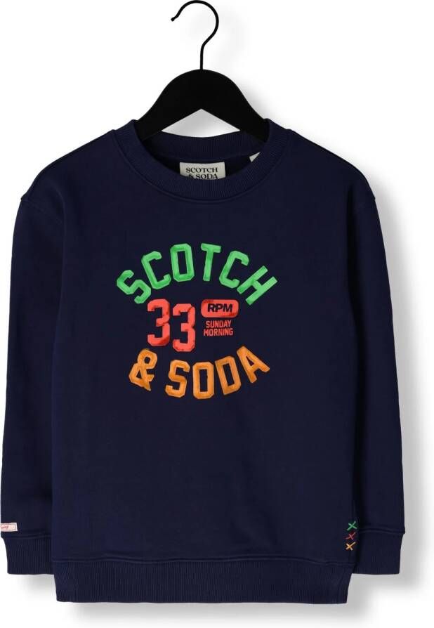 SCOTCH & SODA Jongens Truien & Vesten Relaxed Fit Artwork Sweatshirt In Organic Cotton Donkerblauw