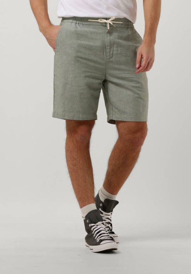 Scotch & Soda Donkergroene Korte Broek Fave Cotton linen Twill Bermuda Short
