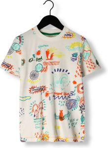 Scotch & Soda Ecru T-shirt Relaxed Fit All Over Printed