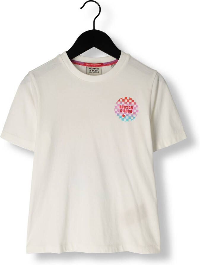 SCOTCH & SODA Meisjes Tops & T-shirts Relaxed-fit Artwork T-shirt Gebroken Wit