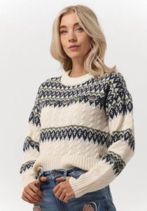 Scotch & Soda Gebroken Wit Trui Fair Isle Knitted Cable Pullover