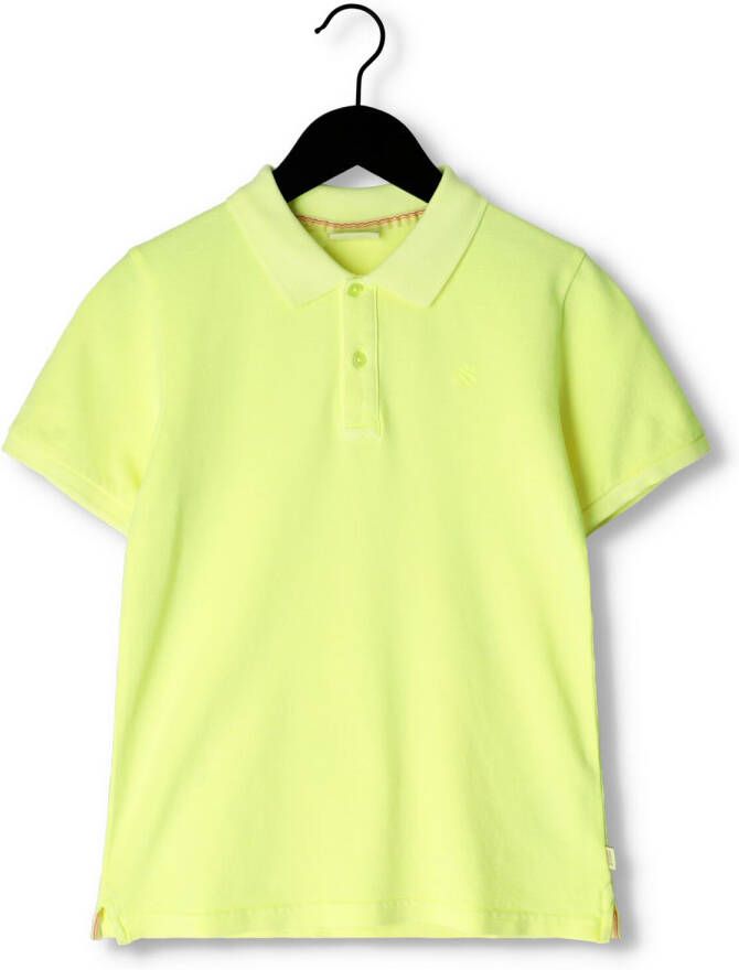 SCOTCH & SODA Jongens Polo's & T-shirts Garment Dyed Short Sleeved Pique Polo Geel
