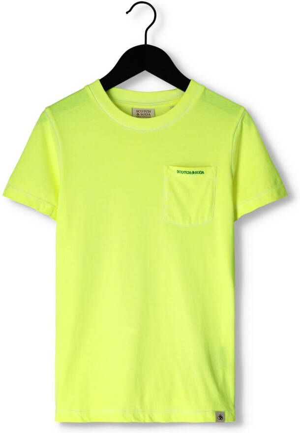 SCOTCH & SODA Jongens Polo's & T-shirts Short Sleeved Chest Pocket T-shirt Geel