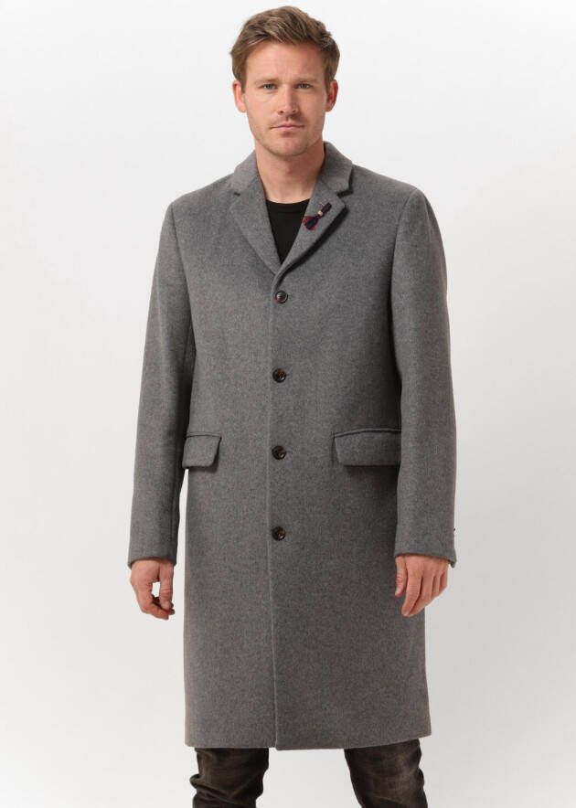 SCOTCH & SODA Heren Jassen Classic Wool-blend Overcoat Grijs