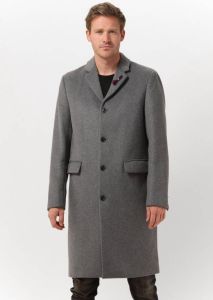 Scotch & Soda Grijze Mantel Classic Wool-blend Overcoat