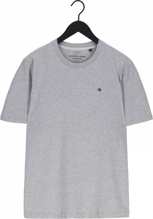 Scotch & Soda basic T-shirt met biologisch katoen grey melange