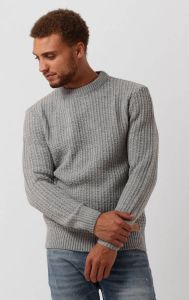 Scotch & Soda Grijze Trui Wool-blend Structure Knit Sweater