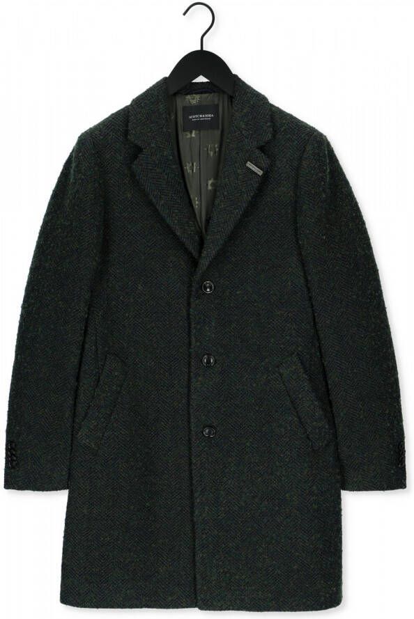Scotch & Soda Groene Mantel 163276 Single Breasted Wool