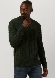 Scotch & Soda Groene Trui Wool-blend Structure Knit Sweater Kabel