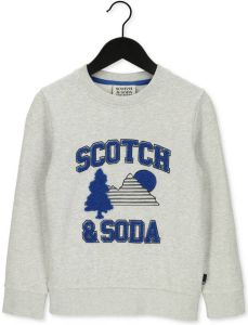 Scotch & Soda sweater van biologisch katoen grijs melange kobaltblauw