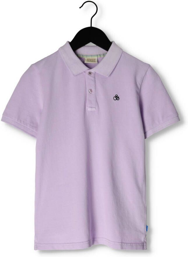 SCOTCH & SODA Jongens Polo's & T-shirts Garment Dyed Short Sleeved Pique Polo Lila