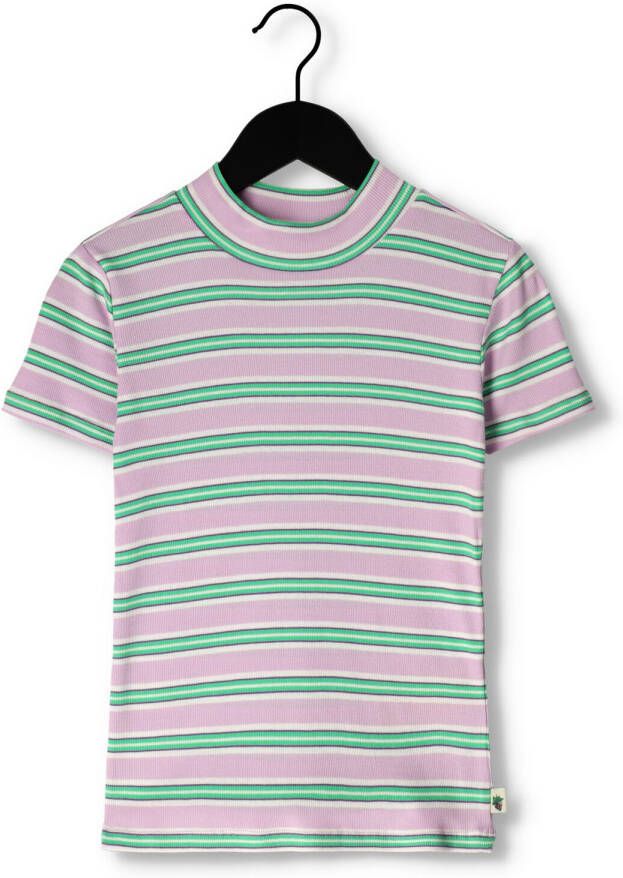 SCOTCH & SODA Meisjes Tops & T-shirts Slim Fit High Neck Short Sleeved T-shirt Lila