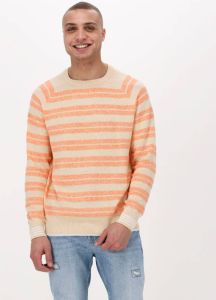 Scotch & Soda Oranje Trui Structured Knit Linen-blend Crewneck Pullover