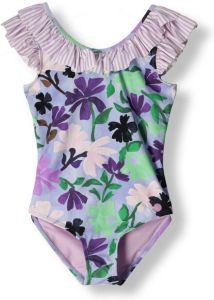 Scotch & Soda Paarse All-over Printed Contract Ruffle Bathing Suit