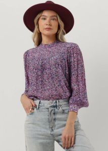Scotch & Soda Paarse Blouse Pintuck Blouse With Ruffle Collar