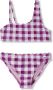 SCOTCH & SODA Meisjes Zwemkleding Printed Check Scallop Edge One-shoulder Bikini Paars - Thumbnail 1