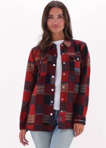 Scotch & Soda Stijlvolle Patchwork Check Jas Rood Dames