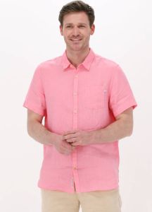 Scotch & Soda Roze Casual Overhemd Regular Fit Garment dyed Linen Shortsleeve Shirt
