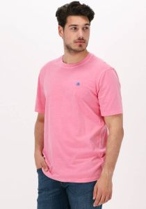 Scotch & Soda Roze T-shirt Garment-dyed Crewneck Tee With Embroidery Logo