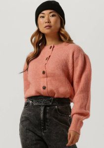 Scotch & Soda Roze Vest Knitted Crewneck Cardigan With Puffed Sleeves