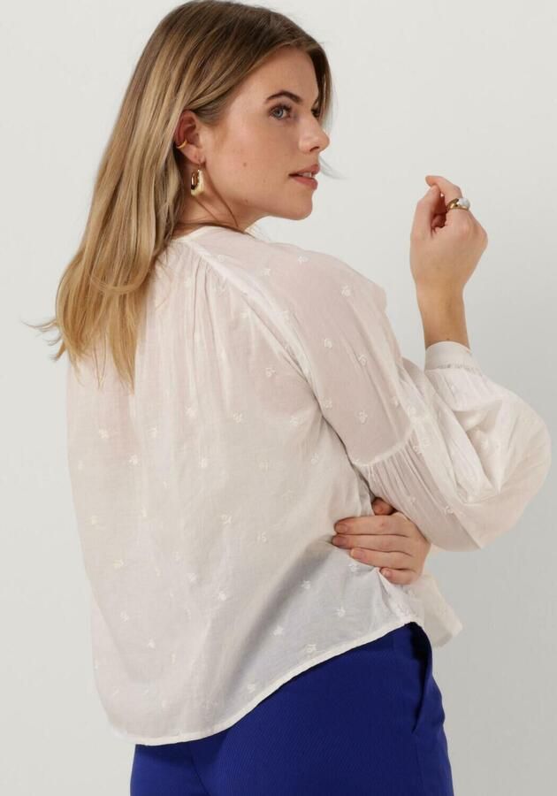 SCOTCH & SODA Dames Blouses Tie Front Easy Volume Dobby Blouse Wit - Foto 2