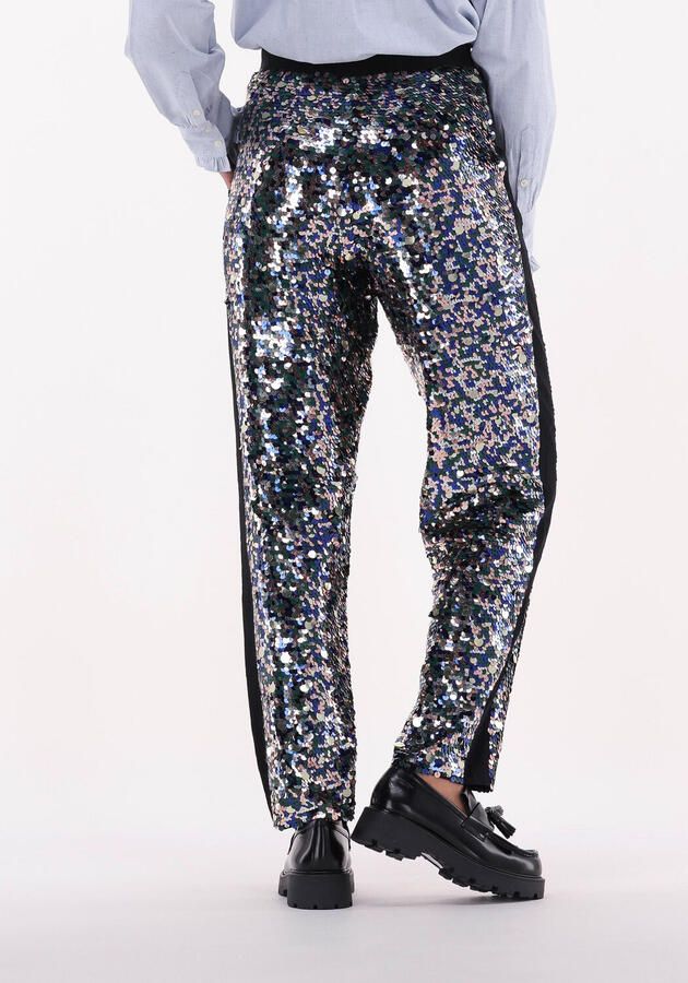 SCOTCH & SODA Dames Broeken Metallic Piece Sequin High-rise Pants Zilver - Foto 1