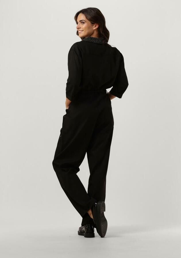 Scotch & Soda Beaded Collar Jumpsuit Elegante Stijl Black Dames